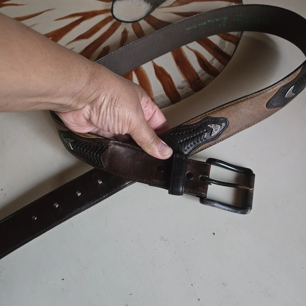Resistol Brown Leather Men's Belt Size 38